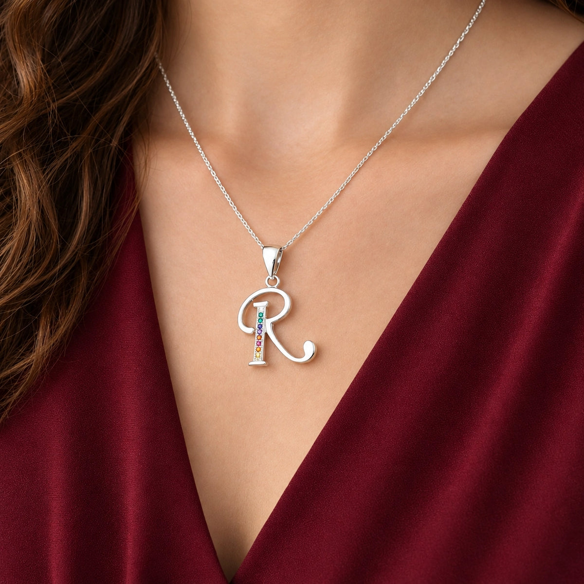 COLLAR LETRAS CIRCONES MULTICOLOR