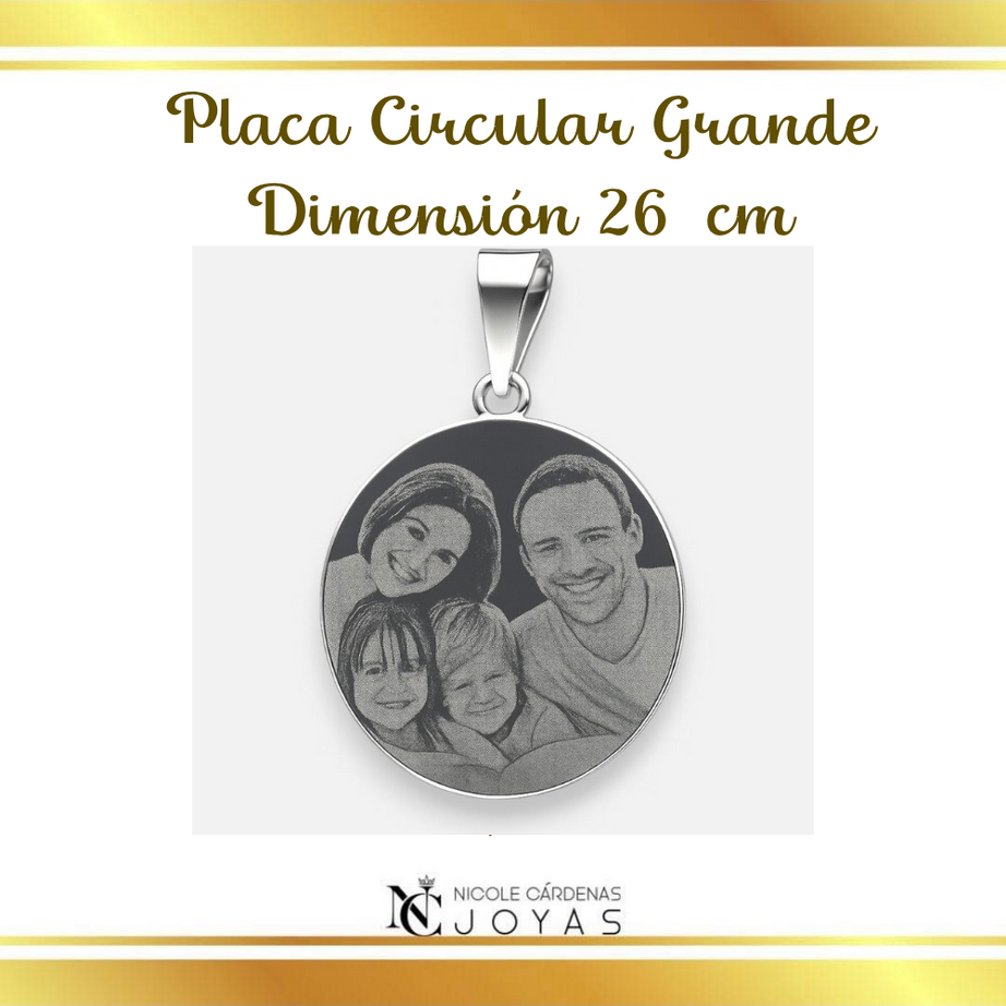 Fotograbado en placa circular Grande