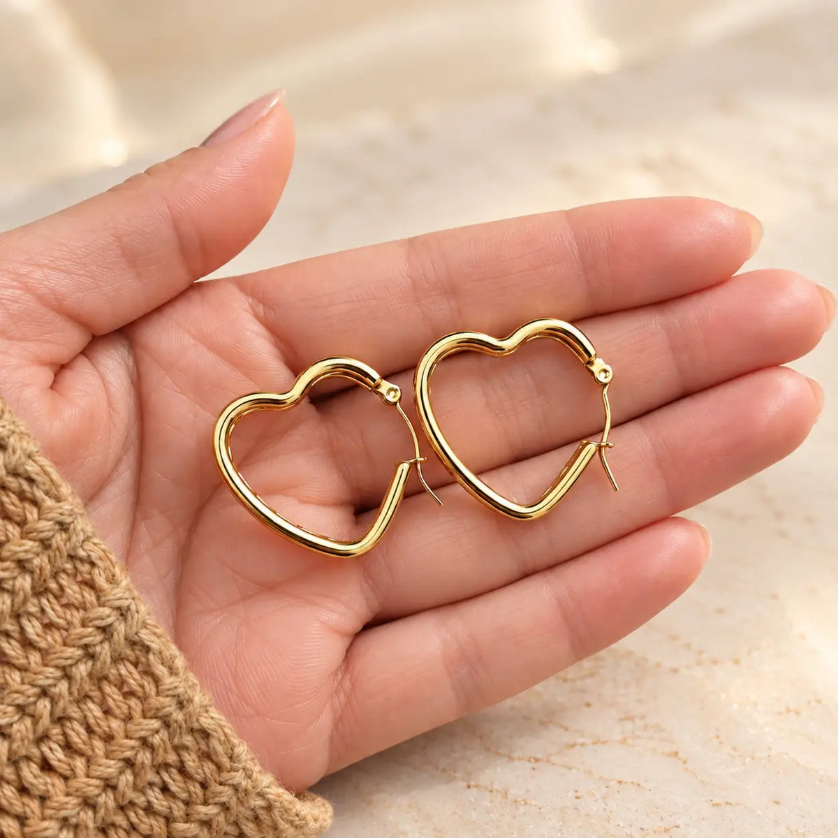 ARGOLLAS TRIPLE CORAZÓN DORÉ